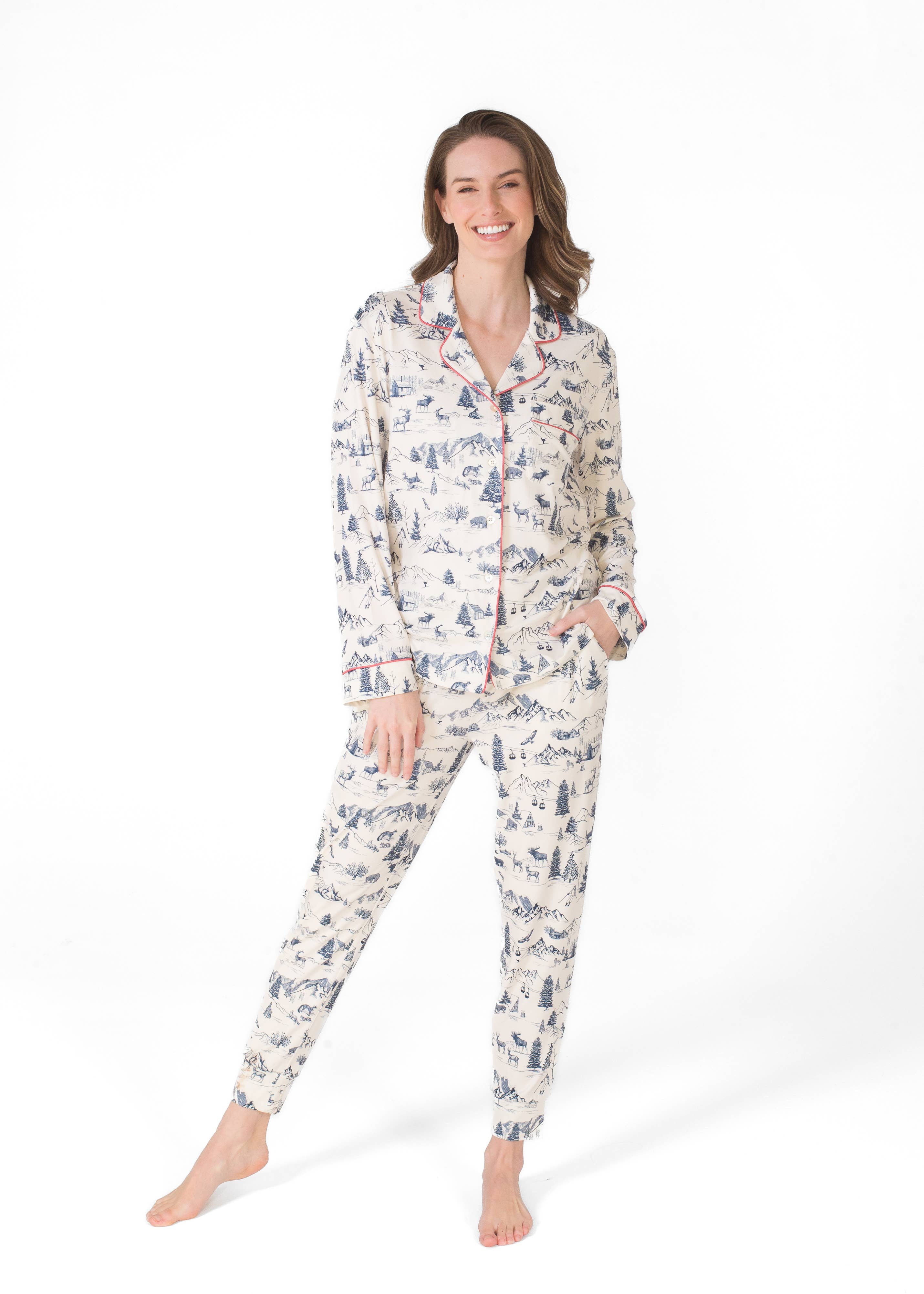 LATTELOVE - Wholesale Sleepwear Set - Women's - LS NOTCH COLLAR TOP & JOGGER PAJAMA GIFT SET12
