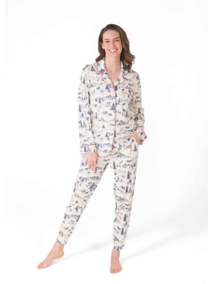LATTELOVE - Wholesale Sleepwear Set - Women's - LS NOTCH COLLAR TOP & JOGGER PAJAMA GIFT SET12