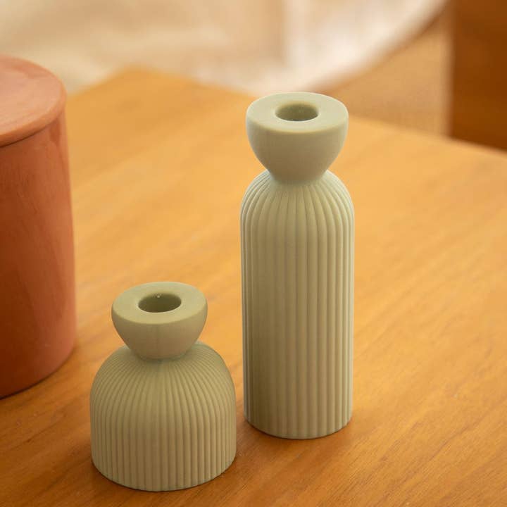 Oustao - Wholesale Candle holder - Lus M ceramic candle holder - Green3