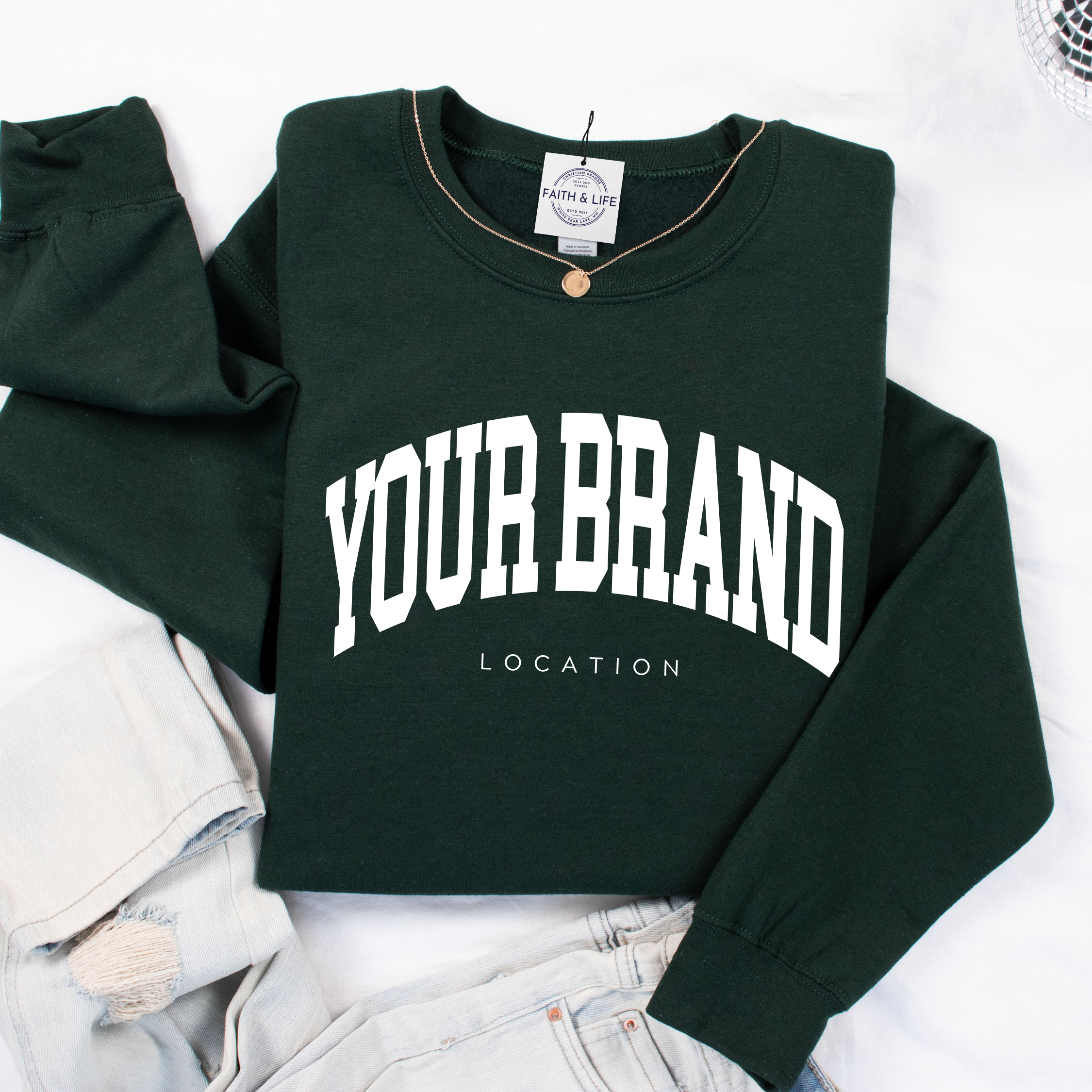 Faith & Life Christian Brands – Engroshandel Grafisk Sweatshirt - Dame – Skræddersyet mærket logo atletisk tøj crewneck16