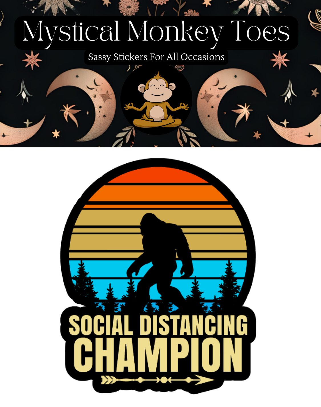 Mystical Monkey Toes – Großhandel Aufkleber – Aufkleber für den Champion der sozialen Distanzierung1
