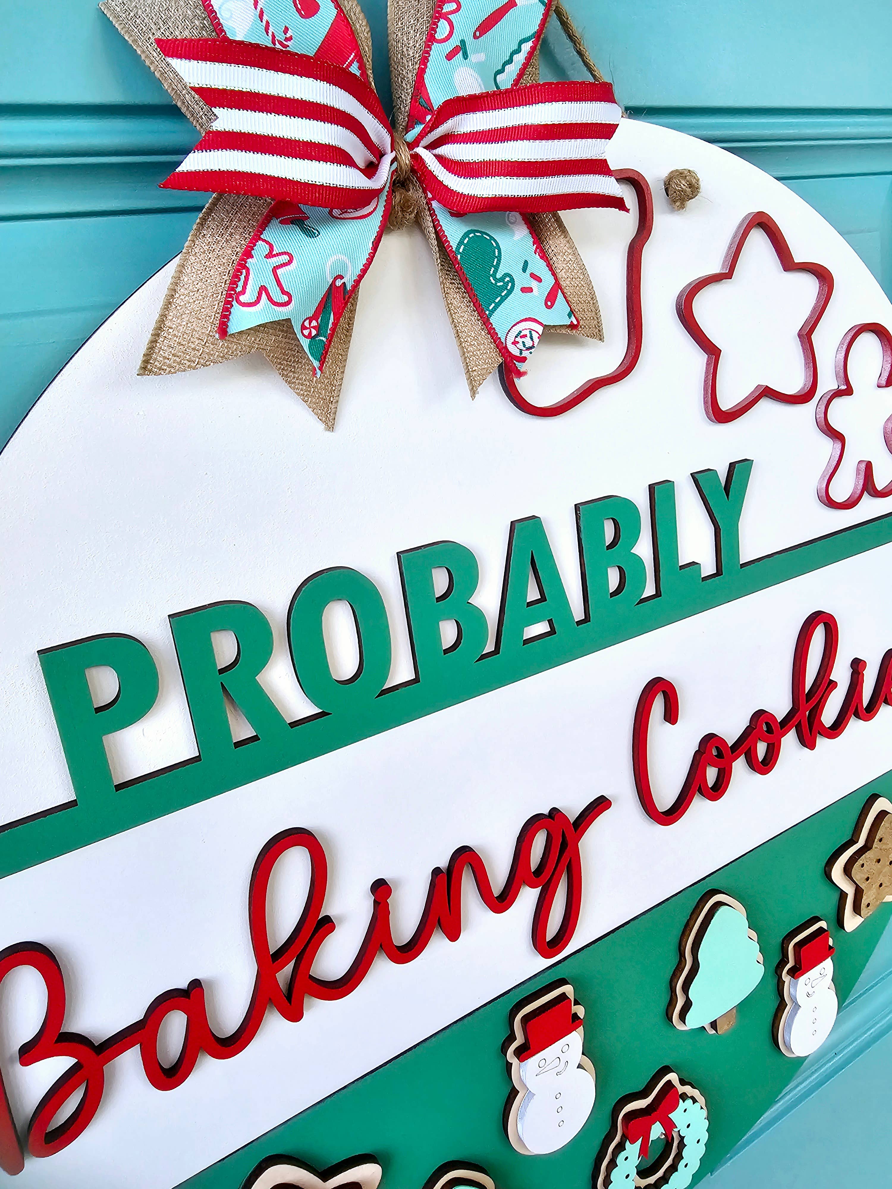 Teal Moon Creations - Wholesale DIY Craft Kit - DIY Probably Baking Cookies Door Hanger2