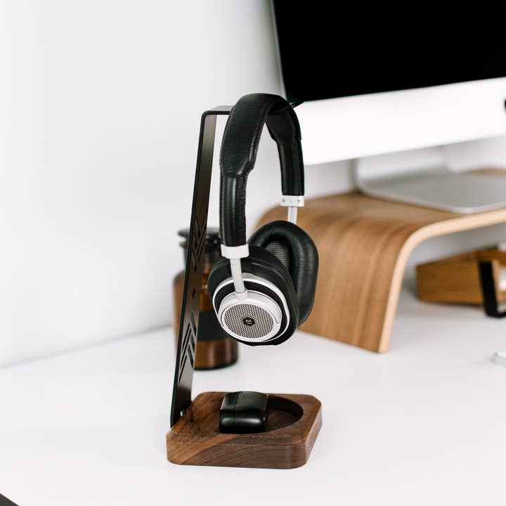 Halostands – wholesale Bärbar laddare – Hörlurar stå trä, hörlurshållare, gamer gåvor, hem-142