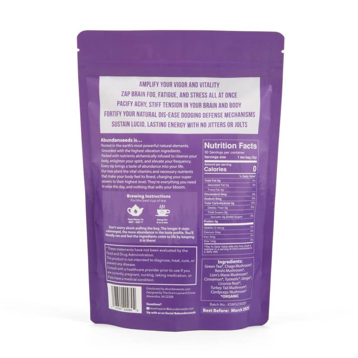 Abundanseeds - Wholesale Health/Detox Tea - HIGH-FREQUENCY GREEN TEA