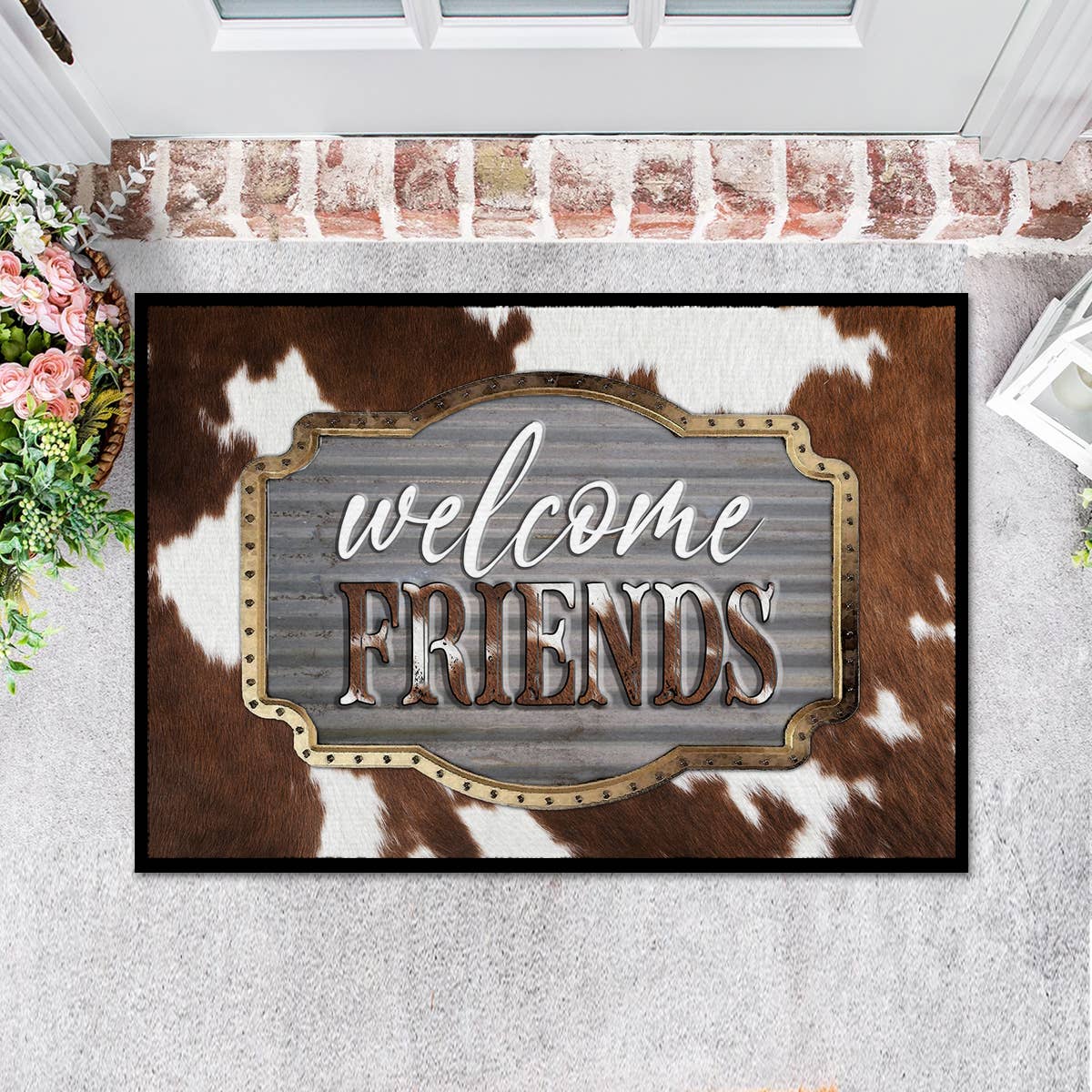 Boutique Monogram - Wholesale Door Mat - Doormat, tin aluminum cowhide gold