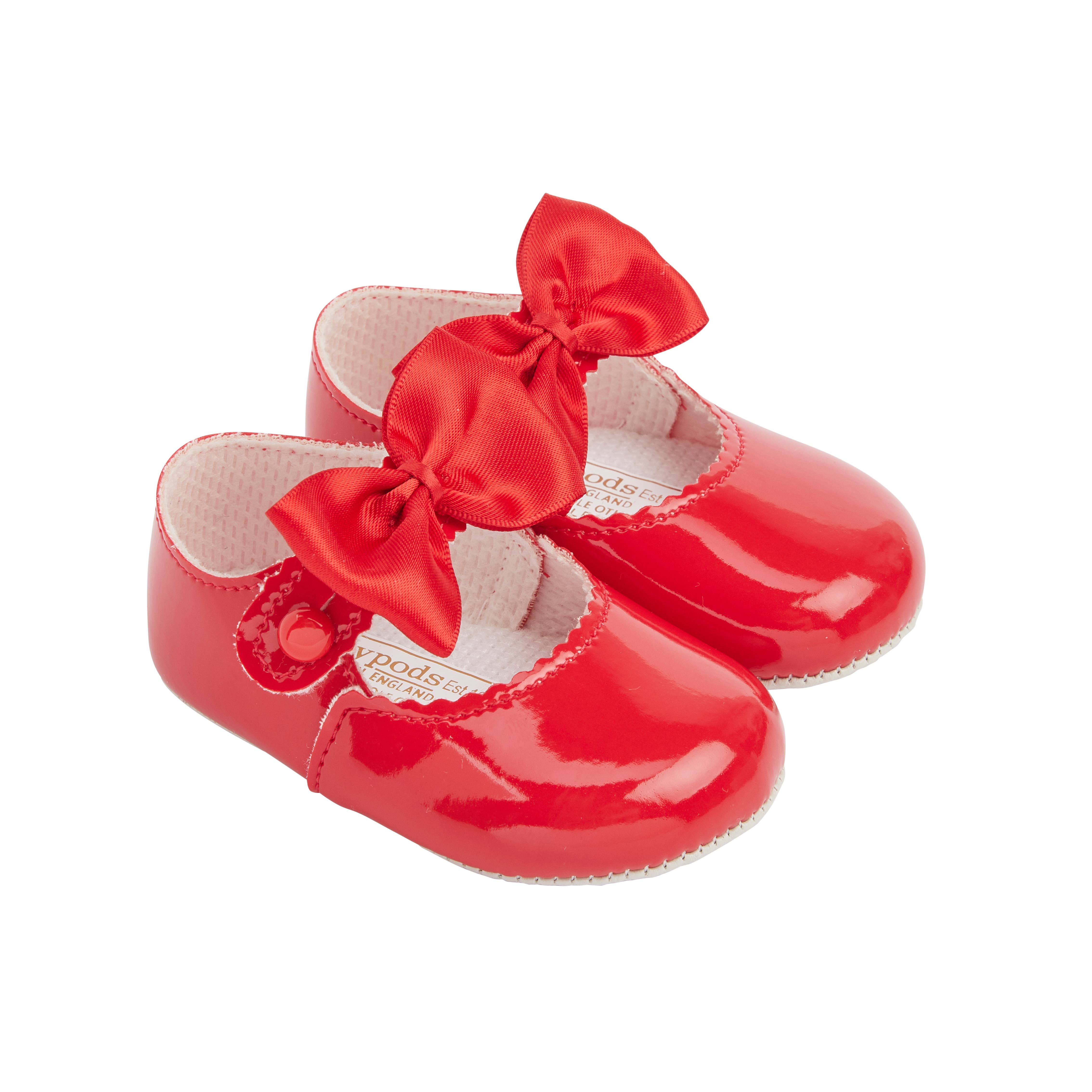 Early Days & Baypods - Wholesale Crib Shoes - Baby - B750 Girls Soft Sole baby shoes with matching bow 1