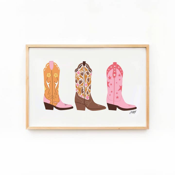 Lindsey Kay Collective - Wholesale Art Print - Cowgirl Boots Illustration - Art Print6