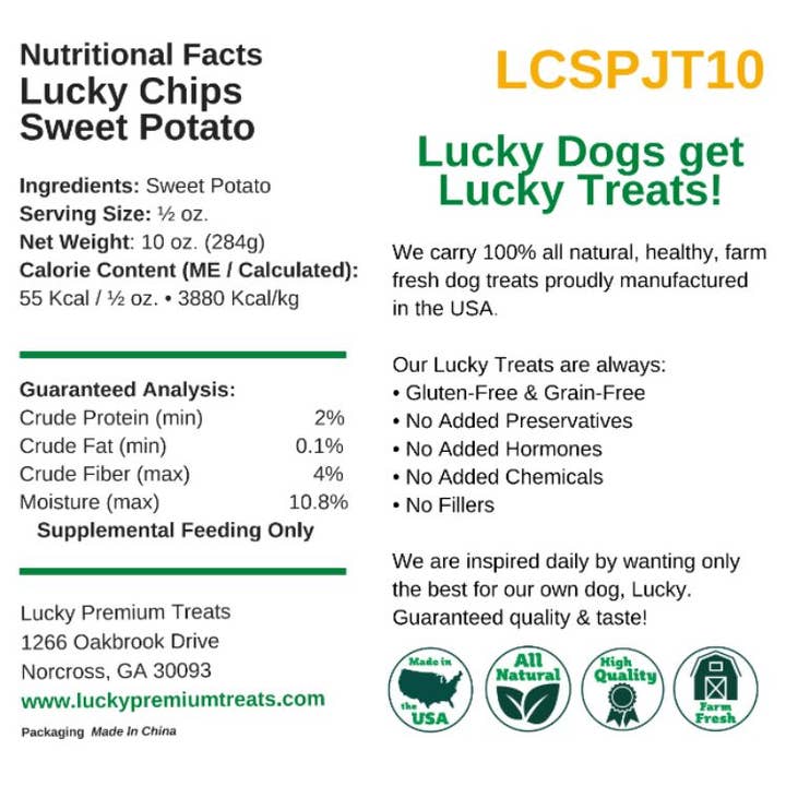 Lucky Premium Treats - Wholesale Pet Treats - Dog - LUCKY CHIPS SWEET POTATO (Mini) Bulk per lb1