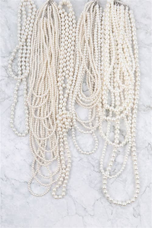 MYS Wholesale Inc - Wholesale Beaded/Pearl Necklace - Multi Layer Pearl Beads Statement Necklace1