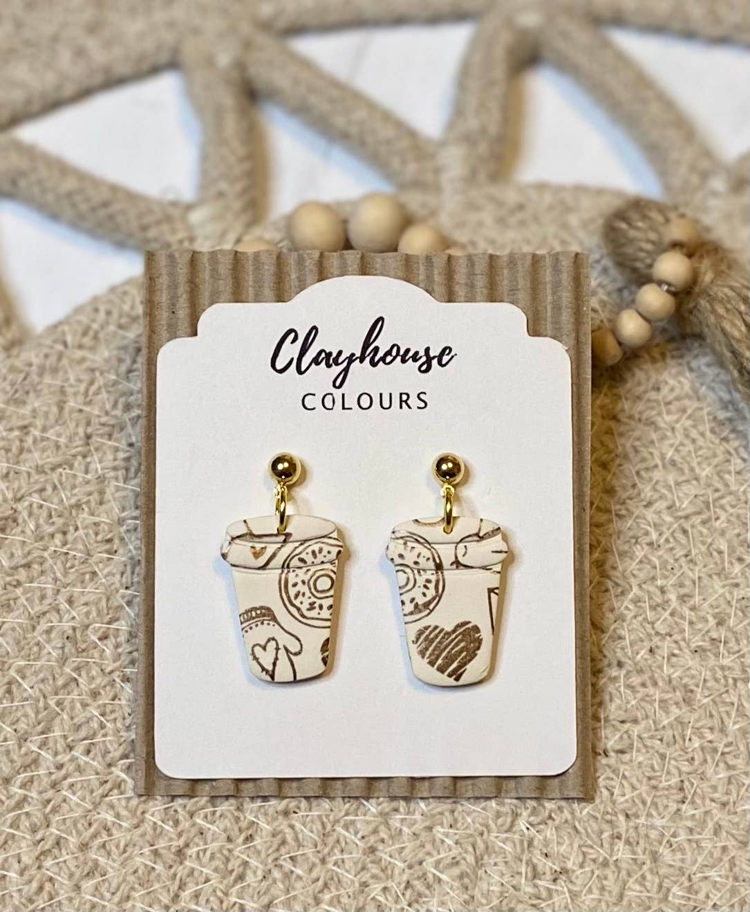 Clayhouse Colours - Vente Boucles d'oreilles pendantes - Les amateurs de café3