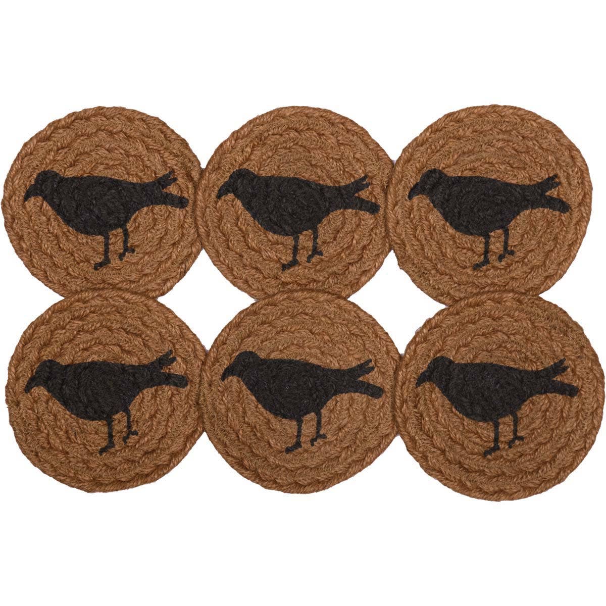 VHC Brands - Wholesale Coasters - Heritage Farms Crow Jute Coaster Set of 61