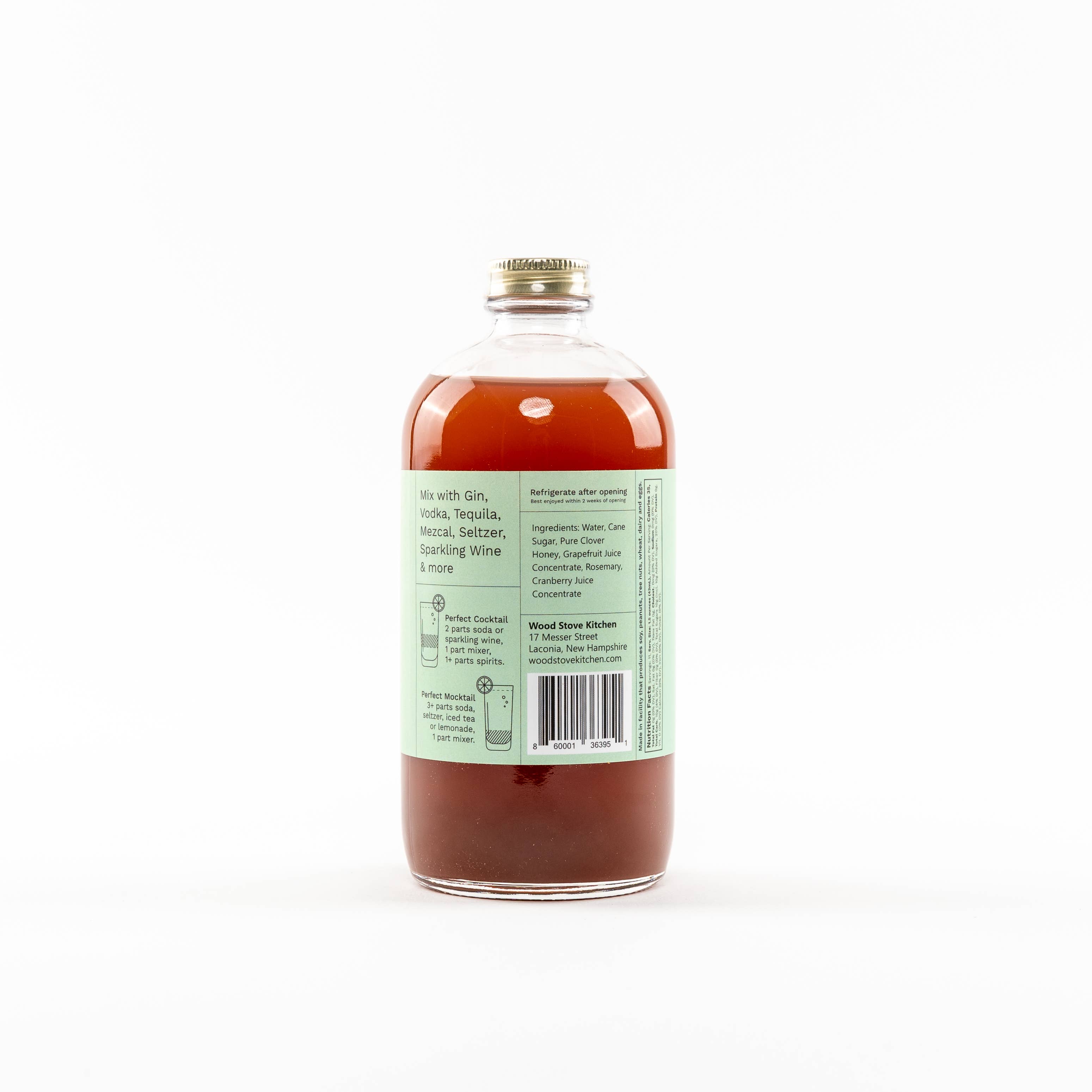 Wood Stove Kitchen - Wholesale Cocktail Mix/Syrup - Grapefruit & Rosemary Cocktail and Mocktail Mixer, 16 fl oz2