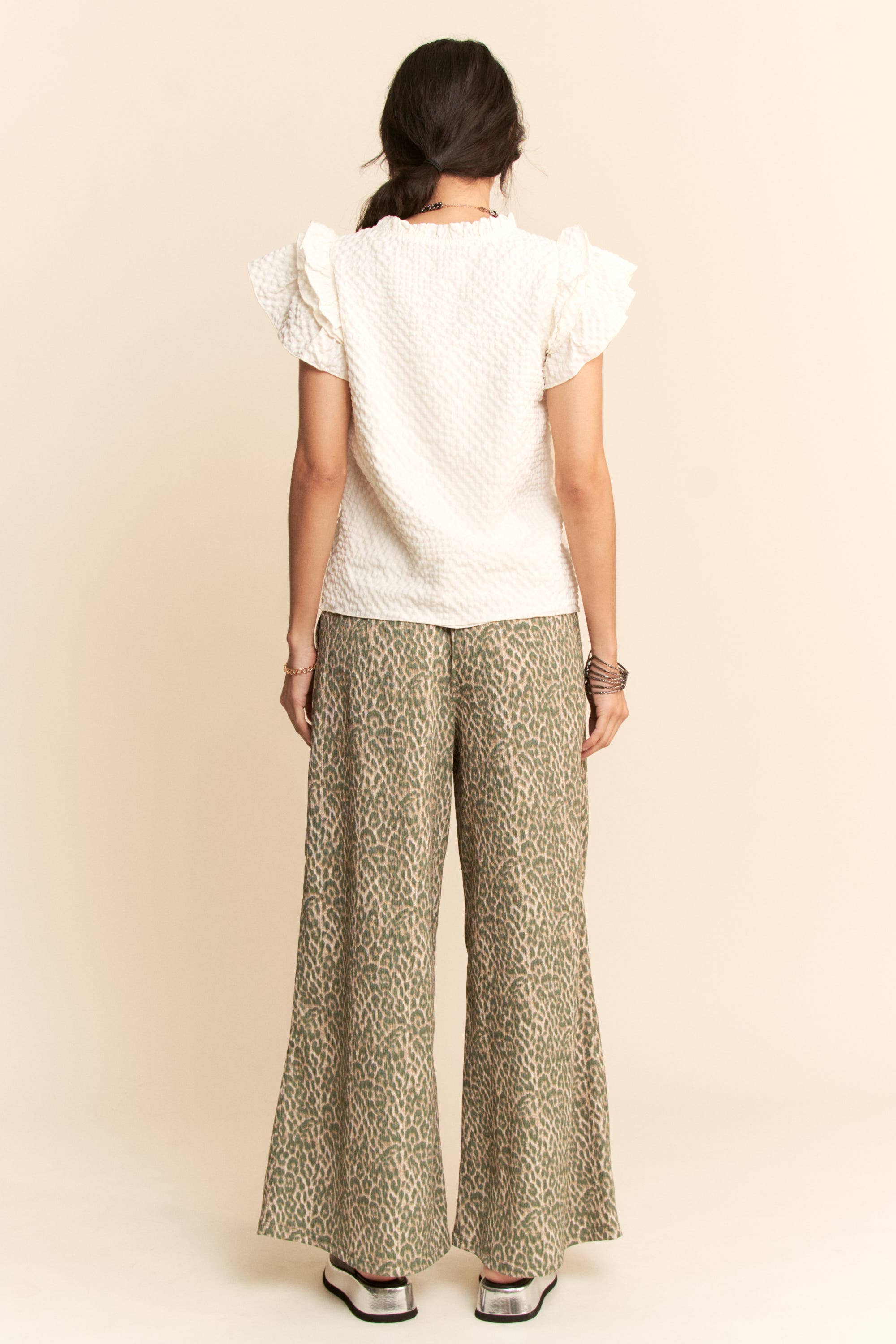 Davi & Dani - Wholesale Pants - Women's - WAIST STRING LEOPARD PRINTED STRAIGHT LONG  PANTS12