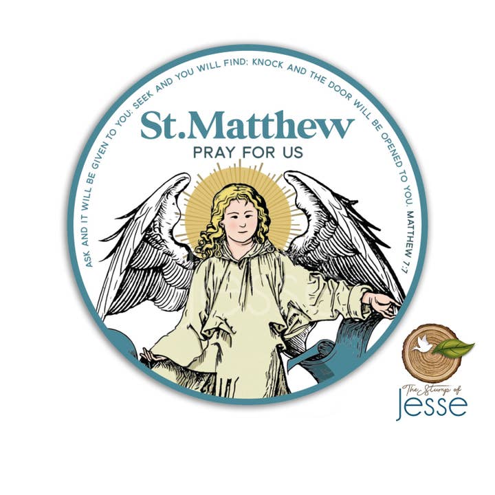 The Stump of Jesse - Wholesale Sticker - St. Matthew Symbol Waterproof Catholic Sticker