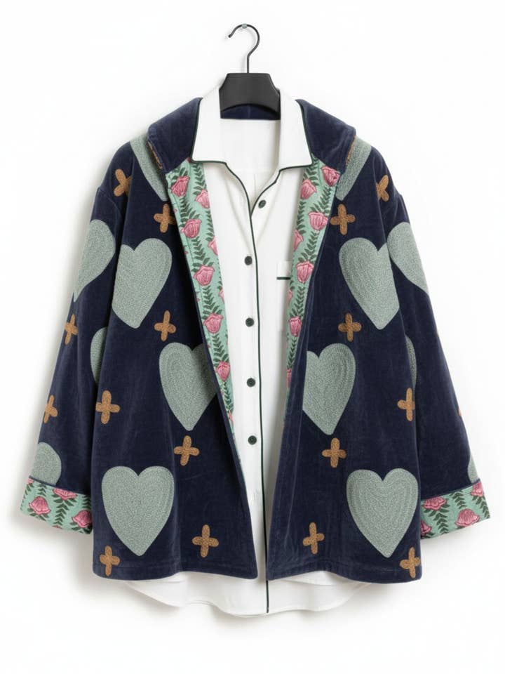 The Midnight Wildflower Velvet Jacket for wholesale by Chap and Graham Designs