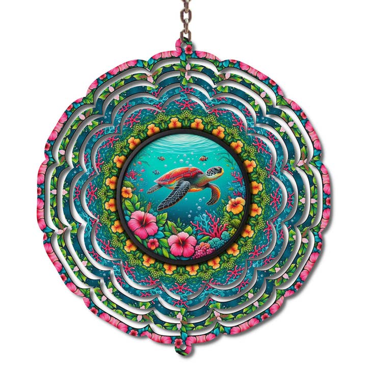 Catavento de Tartaruga Marinha – Decoração de Jardim ao Ar Livre de Metal de 10" por atacado de Uniquely Designed By Rebecca