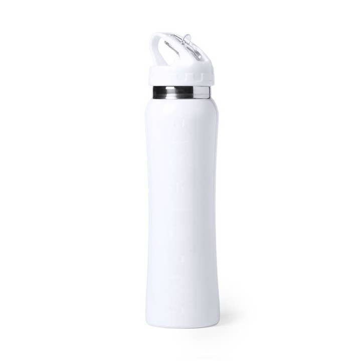 eBuyGB Craft Blanks – wholesale Water bottle – White 800ml Metal Drinks Water Bottle  Flip Straw Blank Gym1