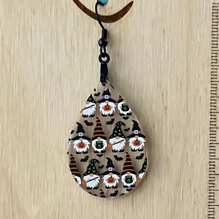 Witch Gnome Halloween Earrings for wholesale by Chamness' Crafty Corner