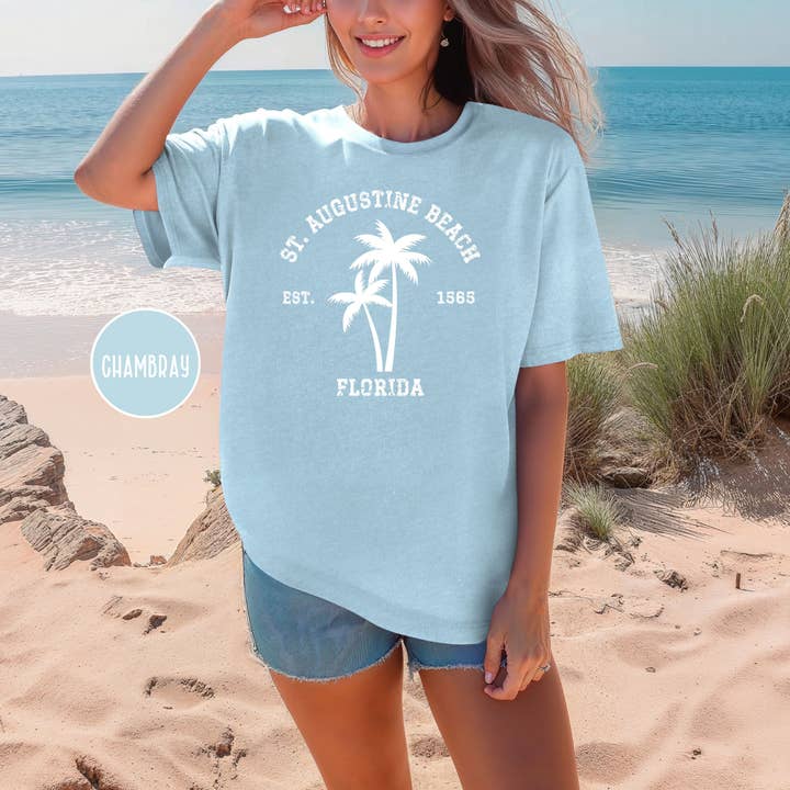 St Augustine Beach Comfort Colors® T-shirt for engroshandel hos CindyL Boutique
