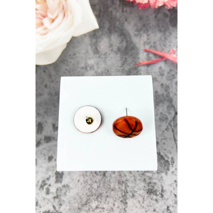 JHP Collection - Wholesale Stud/Post Earrings - VARIETY OF SPORTS BALL EPOXY MINI STUD EARRINGS21