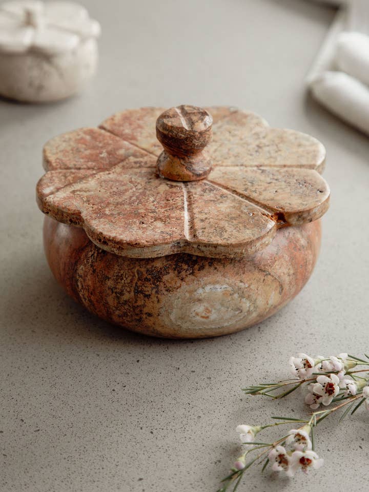 Caja de baratijas de travertino oxidado para venta al por mayor de Villa Lua Home