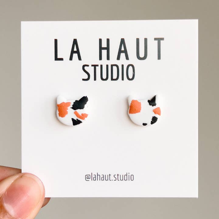 Calico Cat Studs for wholesale by La Haut Studio