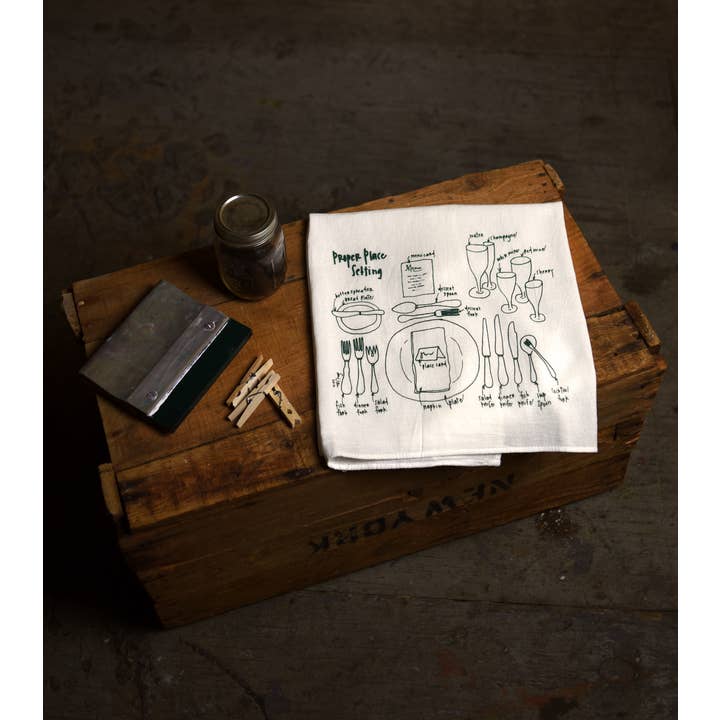 Girls Can Tell - Wholesale Tea Towel - Place Setting Tea Towel | kitchen | flour sack | dish towels