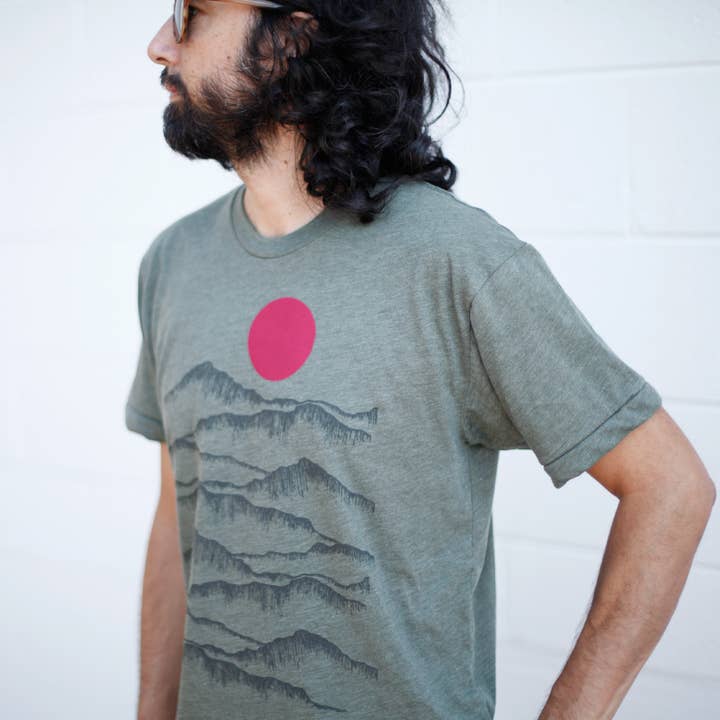 Blackbird Supply Co. - Wholesale Screen Printed T-Shirt - Men's - Badlands National Park Men's Mountains Tee Shirt Sage Green