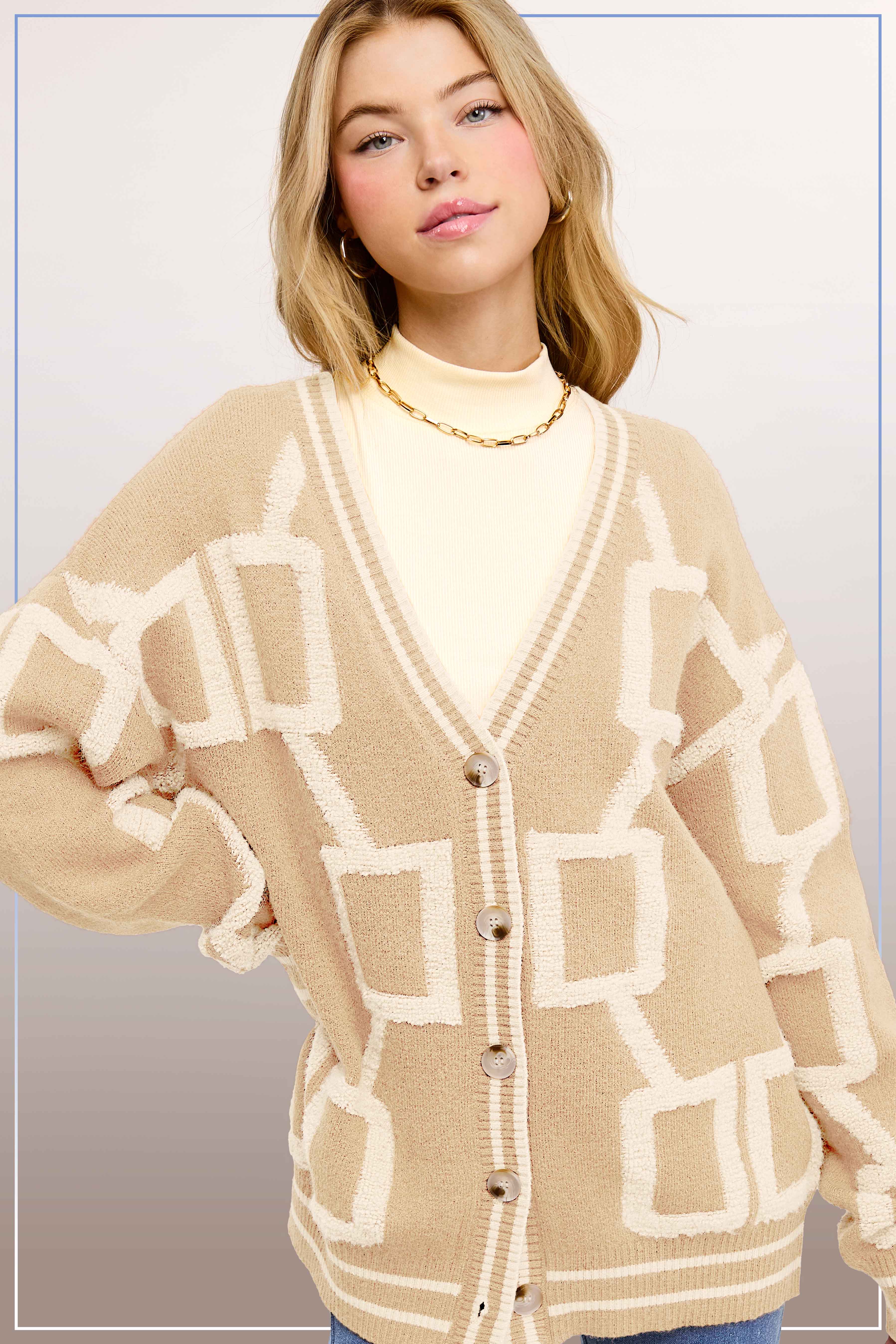 La Miel - Wholesale Cardigan - Women's - HCC2177-Loose Fit Drop Shoulder Cozy Knit Cardigan13