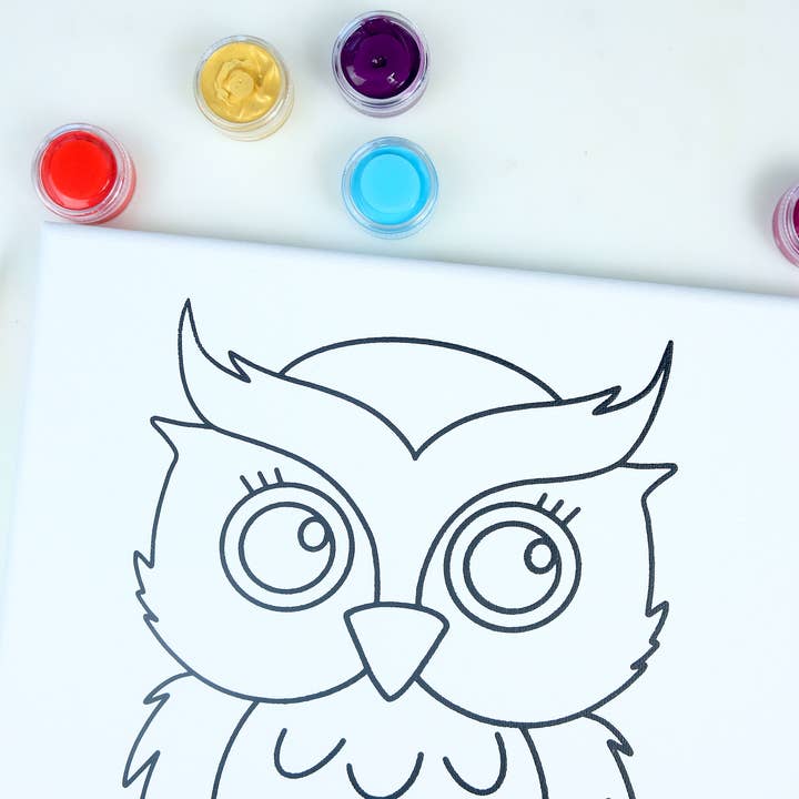 Twirling Bird Creative - Wholesale DIY Craft Kit - Kids - Canvas Painting Kit - Owl1