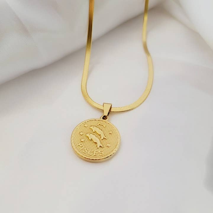 Fische-Zodiak-Münzen-Halskette für den Großhandel von The Casson Collection