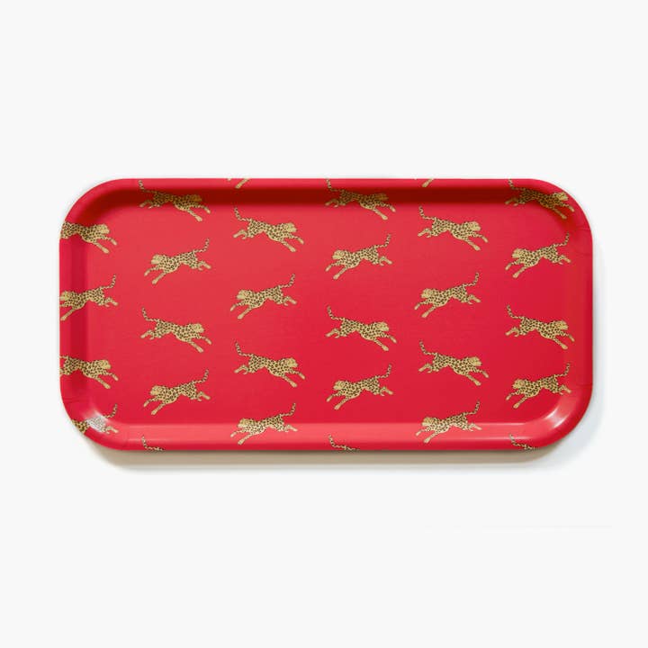 Bandeja de servicio leopardo rojo - 43 x 22 cm para venta al por mayor de BLU KAT