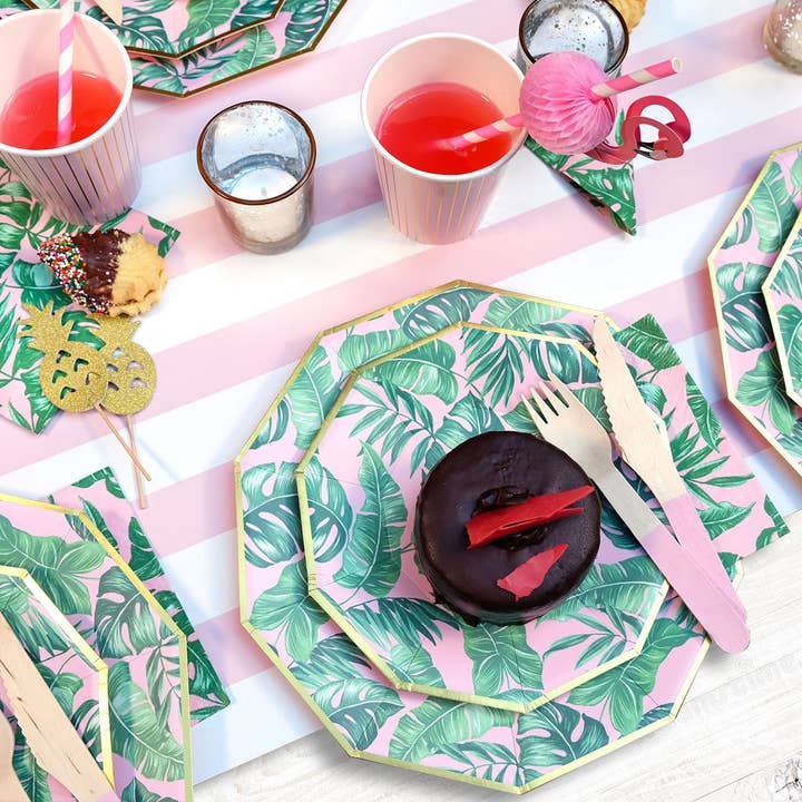 Coterie Party Supplies - Wholesale Disposable Napkin - Palm Leaves Paper Cocktail Napkins (25 per Pack)