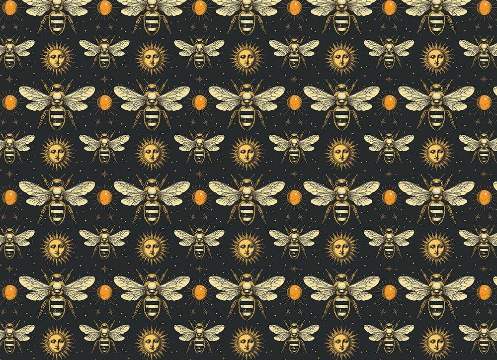 Asunder Bazaar - Wholesale Wrapping Paper Roll - Celestial Bees Wrapping Paper Set 3 Sheet Roll 1