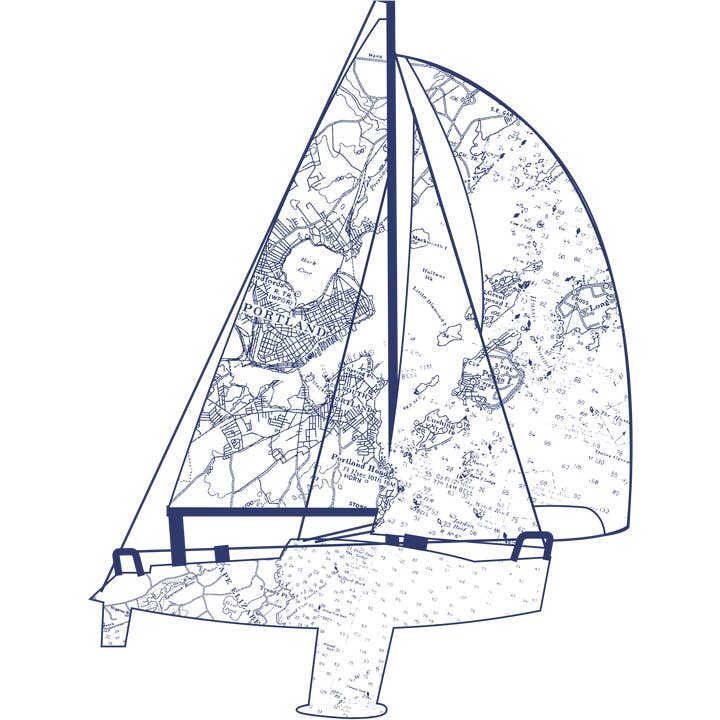 Nautical/ Portland Yacht II Pillow White for wholesale by Ox Bow Decor