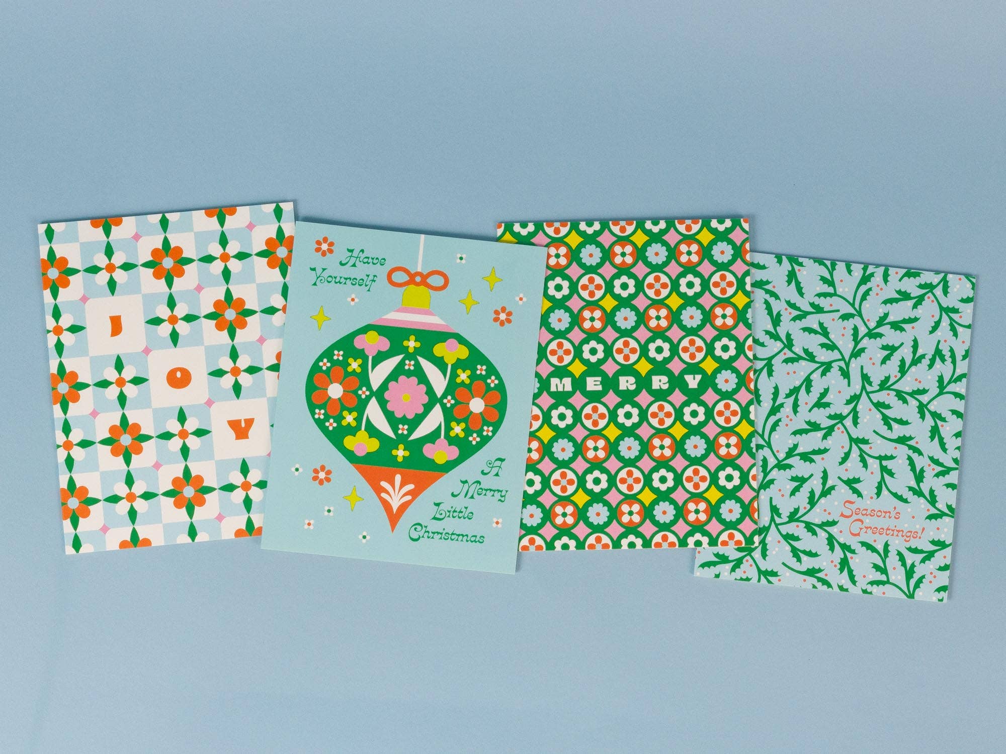 My Darlin' – Engroshandel Julekort – Glædelig lille ornament • Retro blomsterjulekort eller sæt3