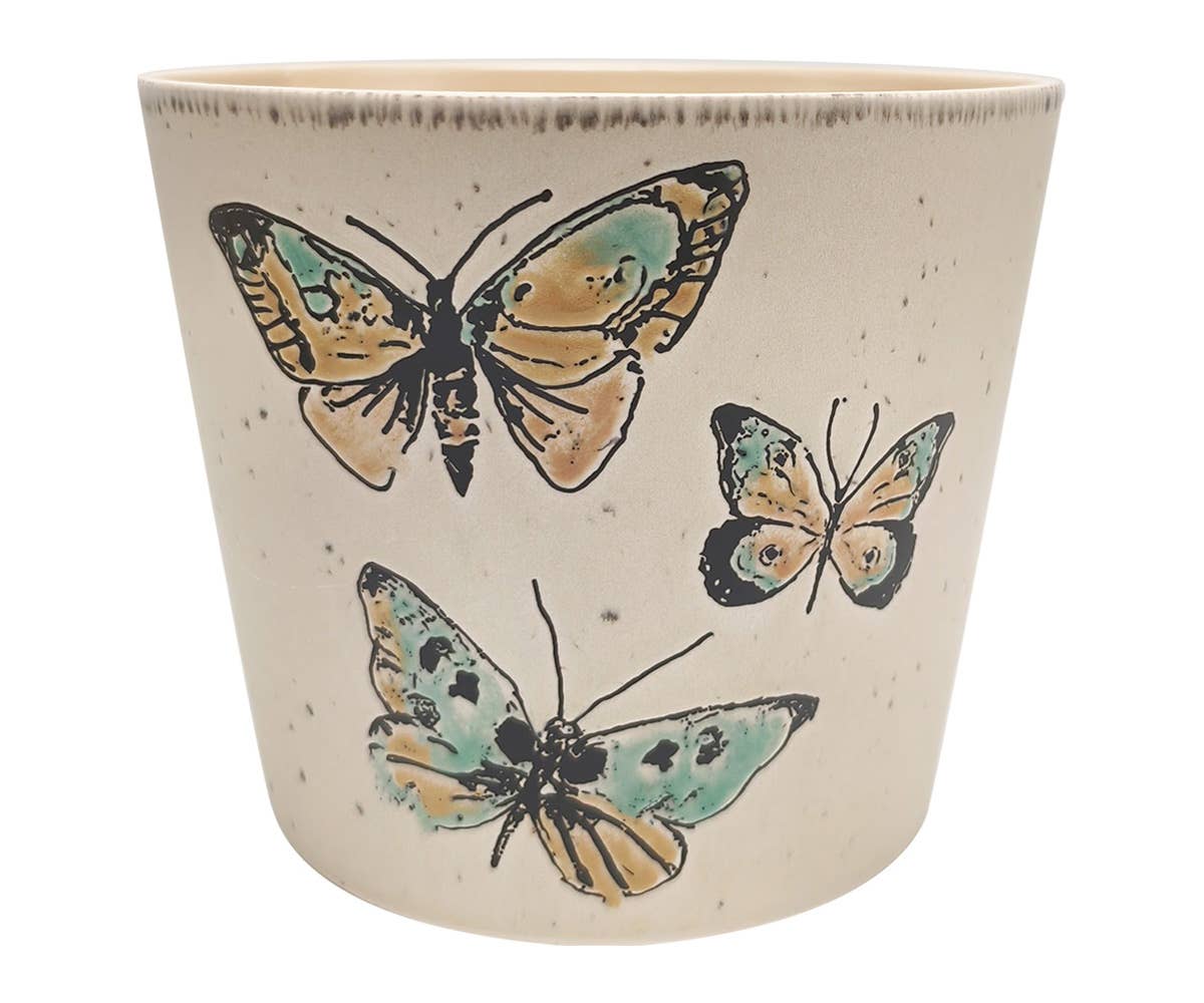 Blue Sky Clayworks - Wholesale Plant pot - BUTTERFLY 5" PLANTER,4''/5"/6.5" NESTED with 79108,79106