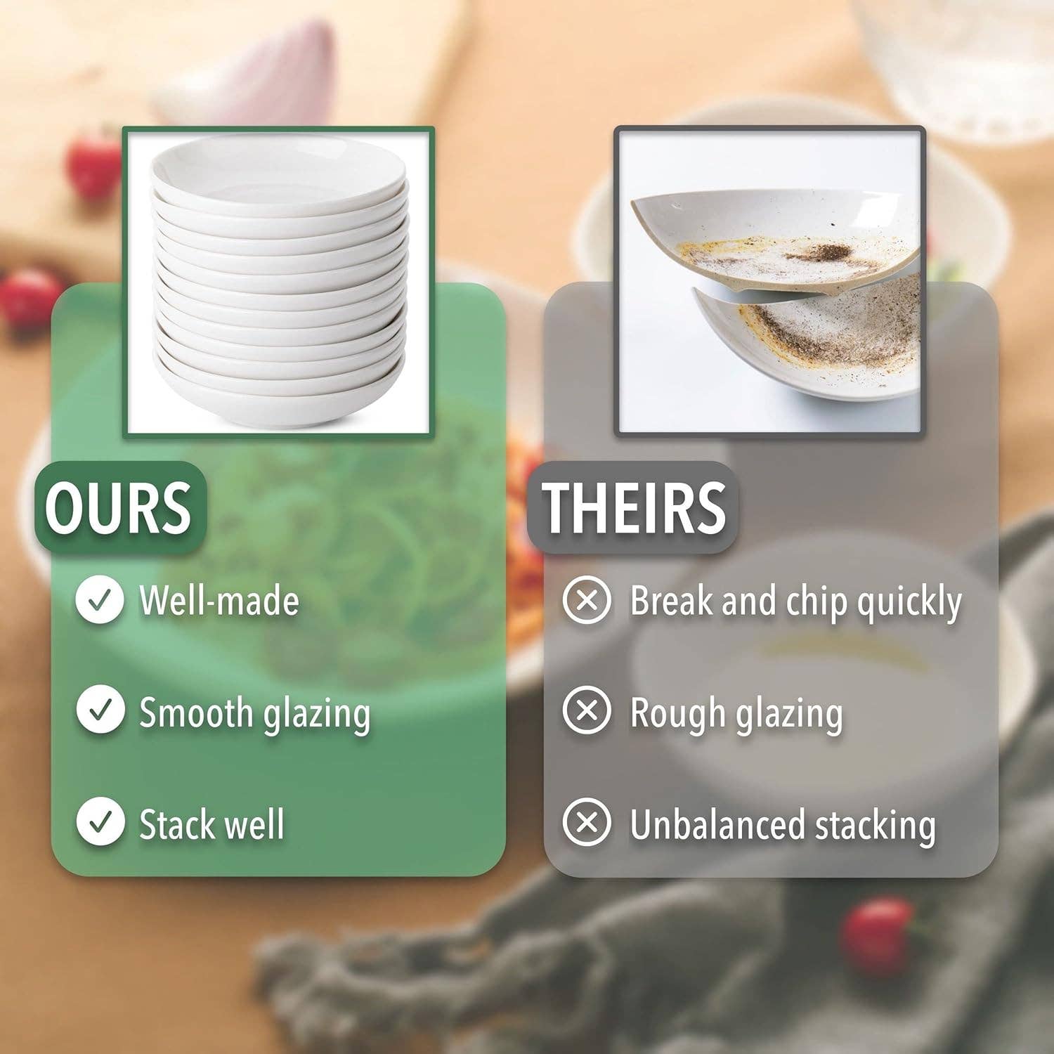 Brew To A Tea – Engroshandel Skål til krydderier/dip – BTaT Keramiske Dipskåle Sæt med 12, 3 Oz Hvide Skåle4