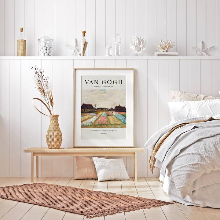Sugar & Canvas - Wholesale Art Print - Van Gogh Flower Beds in Holland 1883 Bulb Fields Painting Art Print | Colorful Print, Van Gogh Print, Van Gogh Art, Exhibition Poster #V39