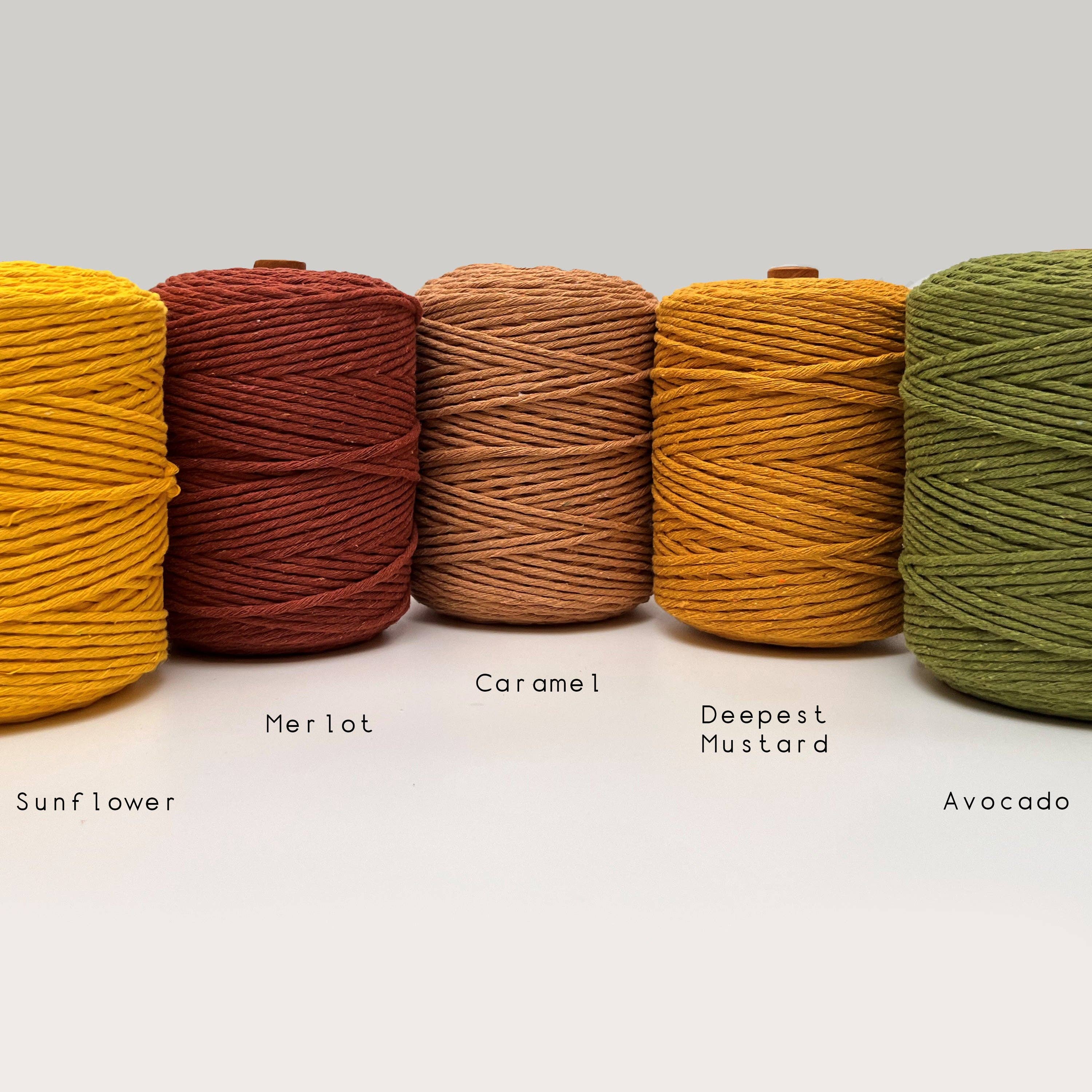 Makramee Manufaktur - Vente Fils à tricoter - Fil de macramé coloré 3 mm en coton 100 % recyclé1