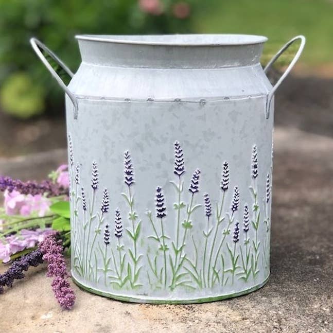 DNS Designs - Wholesale Bucket/Pail - Lavender Embossed Double Handle Milk Can0
