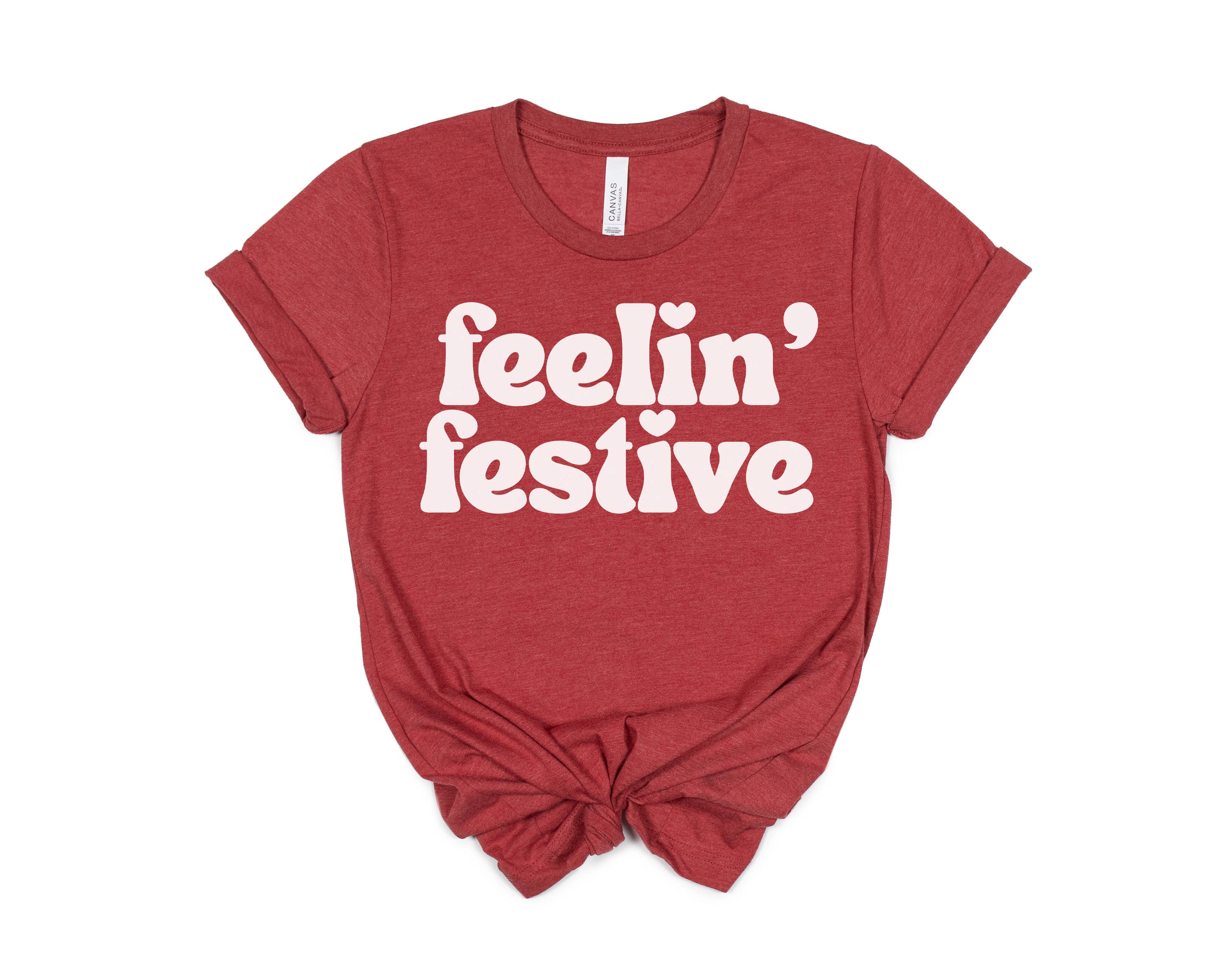 Simply Tees - Wholesale Screen Printed T-Shirt - Women's - Feelin Festive Red Tee0