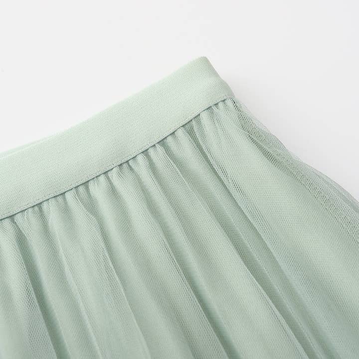 salvie Fe plisseret mesh-nederdel med perler i forskellige størrelser ved kanten (Salvie) for engroshandel på Faire2