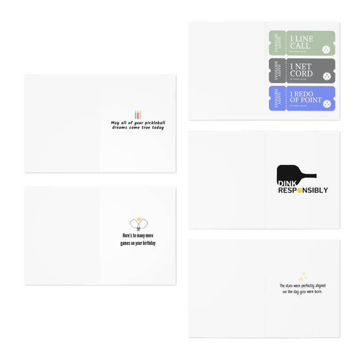 Pickle & Paper - Wholesale Birthday Card - Happy Birthday Pickleball Greeting Card Bundle (Pack of 5)