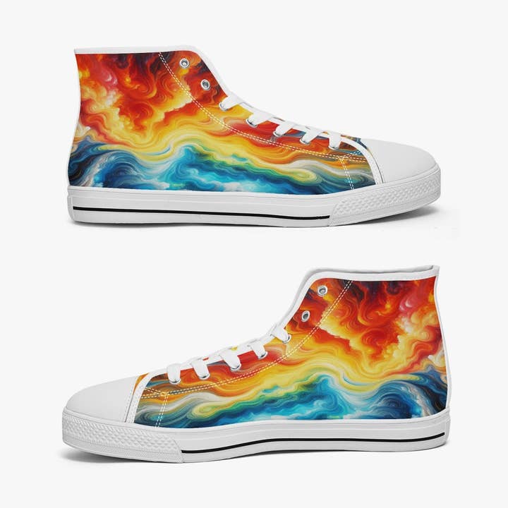 Fire And Ice #1.0 Höga Canvas Skor för wholesale av Oh Pote