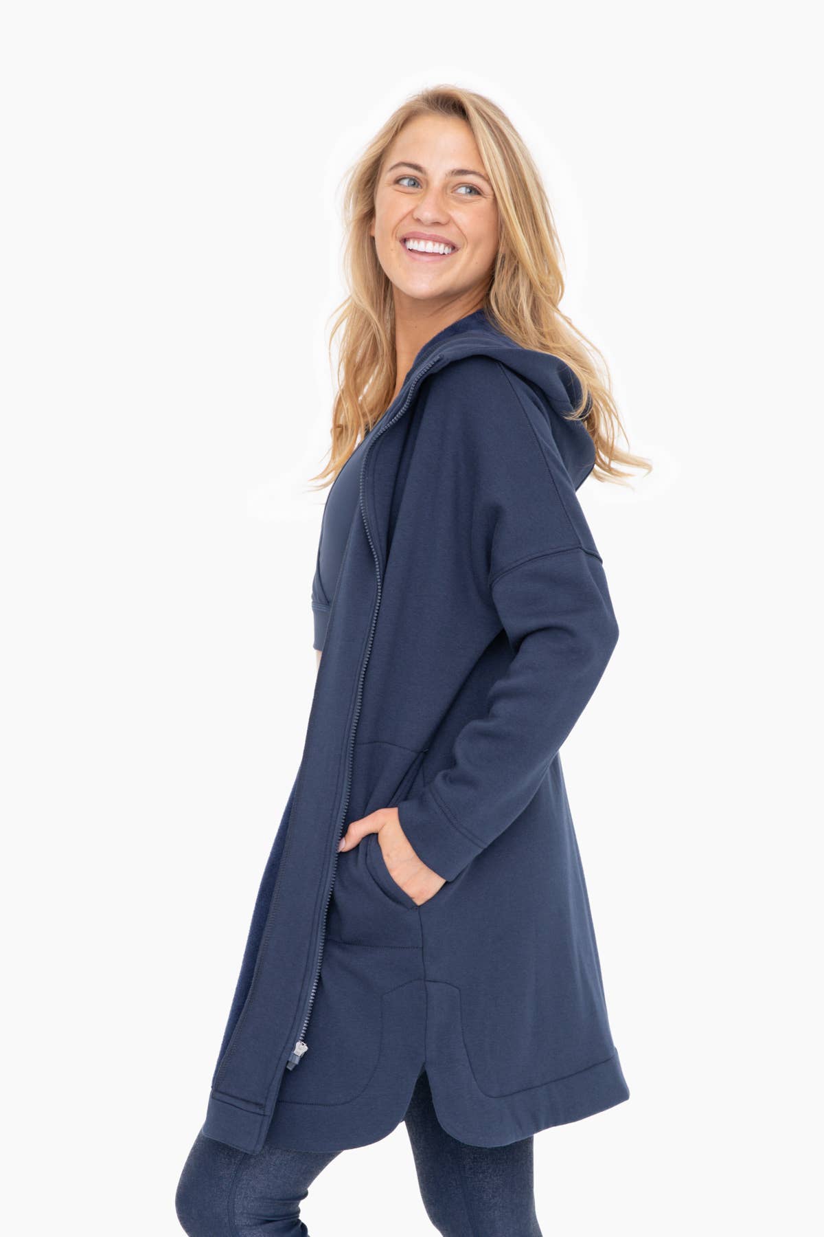 Mono B - Wholesale Jacket - Women's - Longline Zip-Up Jacket with Hood10