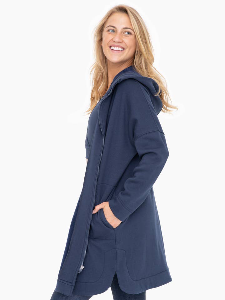 Mono B - Wholesale Jacket - Women's - Longline Zip-Up Jacket with Hood10