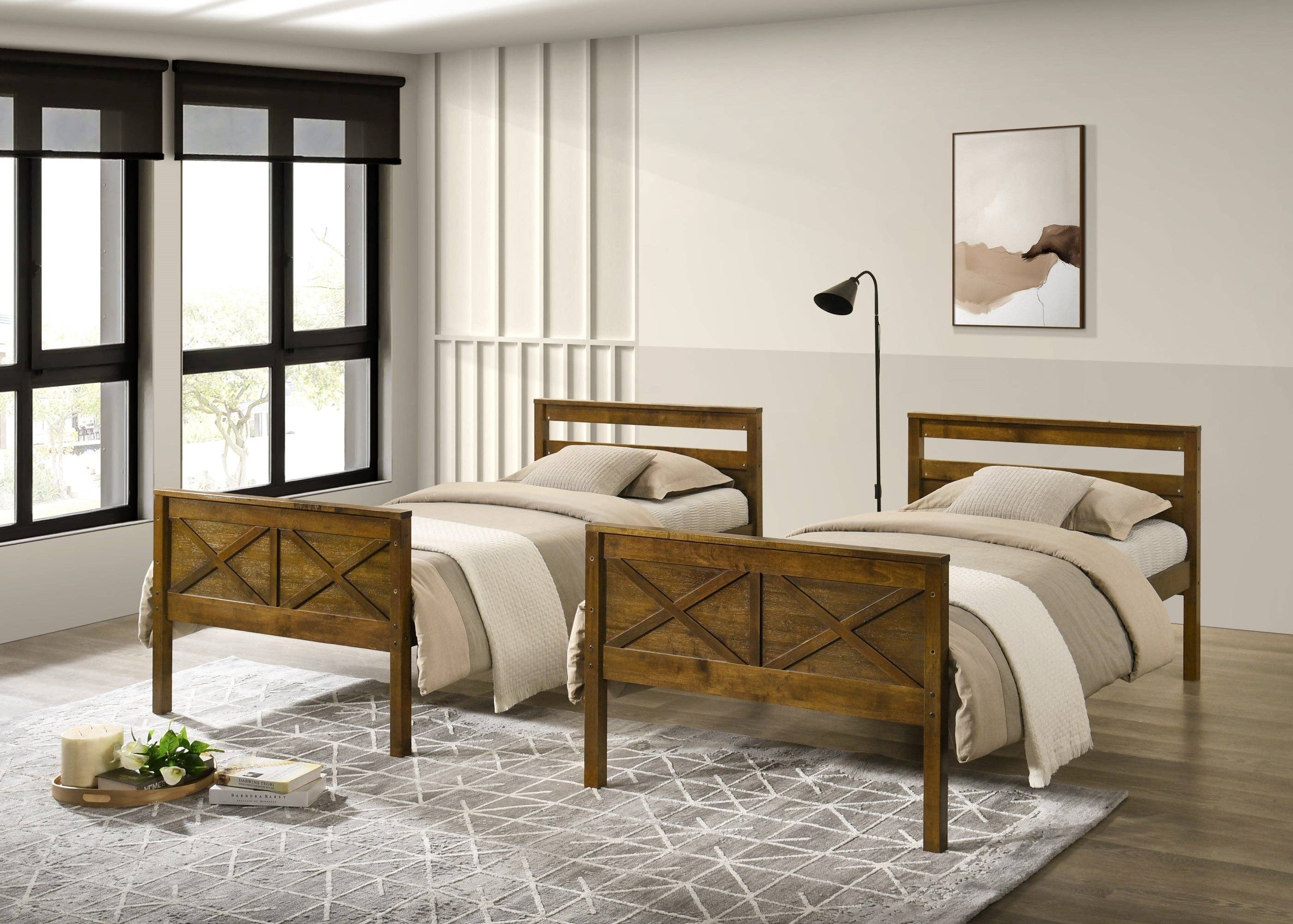 Home Design - Wholesale Bed - Home Design Exeter Twin Over Twin Solid Wood Standard Bunk Bed Frame14