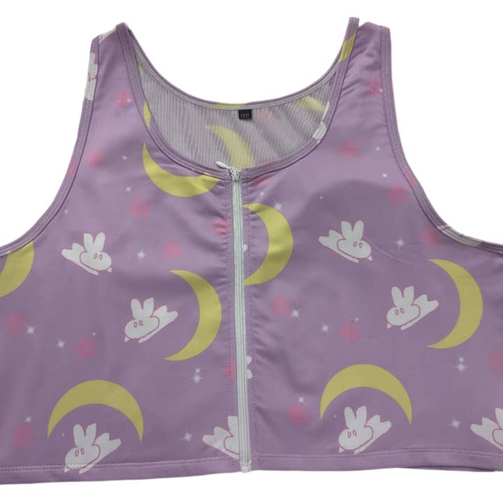 Moon Bunny Zippered Crop Top Binder for wholesale by Bibipins