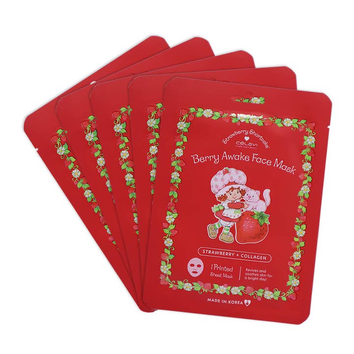 PINEAPPLE Beauty - Wholesale Skincare Face Mask - Celavi SS45542 Strawberry + Collagen 5 Sheet Mask Set - 1set2